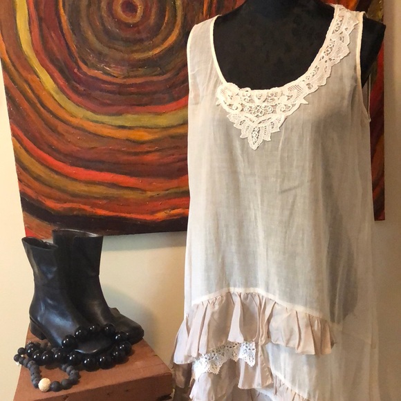 NWOT Johnny Was Ruffle hem dress - Picture 2 of 9